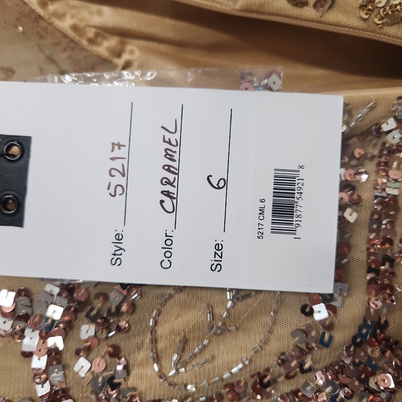 - NWT LONG SLEEVE EMBELLISHED ILLUSION EVENING GOWN Size 6 $ 798 - Picture 8 of 10